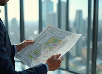 Valeur juridique du Plan Local d’Urbanisme : tout savoir en un clin d’œil ! Avocat dans un bureau examinant un plan d'urbanisme