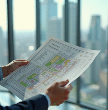 Valeur juridique du Plan Local d’Urbanisme : tout savoir en un clin d’œil ! Avocat dans un bureau examinant un plan d'urbanisme