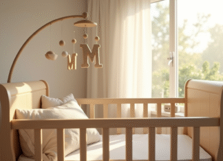 Des prénoms rares commençant par M pour votre futur bébé Chambre de bébé chaleureuse et lumineuse avec berceau en bois