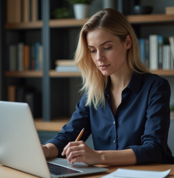 Mesurer la croissance économique : indicateur le plus utilisé Femme professionnelle analysant des données économiques au bureau