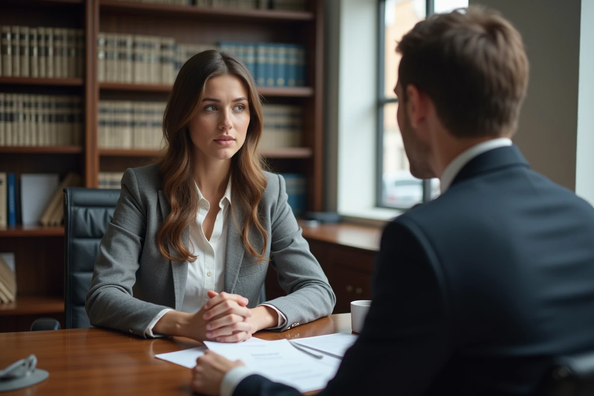 Jeune femme discutant avec un agent dans un bureau municipal
