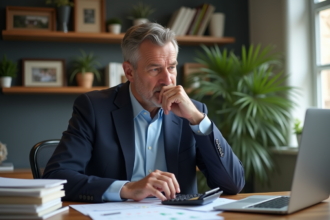 Homme d affaires en blazer dans un bureau moderne