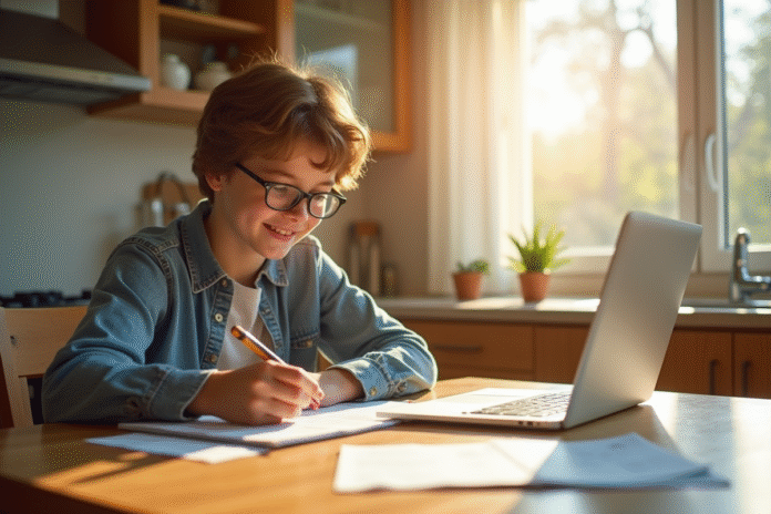 jeune-personne-finances-laptop Jeune personne à la cuisine vérifiant ses finances avec un ordinateur