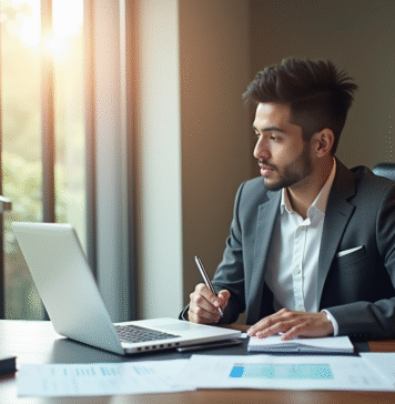 Les évolutions possibles après un BTS en comptabilité et gestion : quelles options ? Jeune professionnel en bureau lumineux et moderne