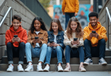 Groupe de jeunes décontractés en ville avec mode streetwear