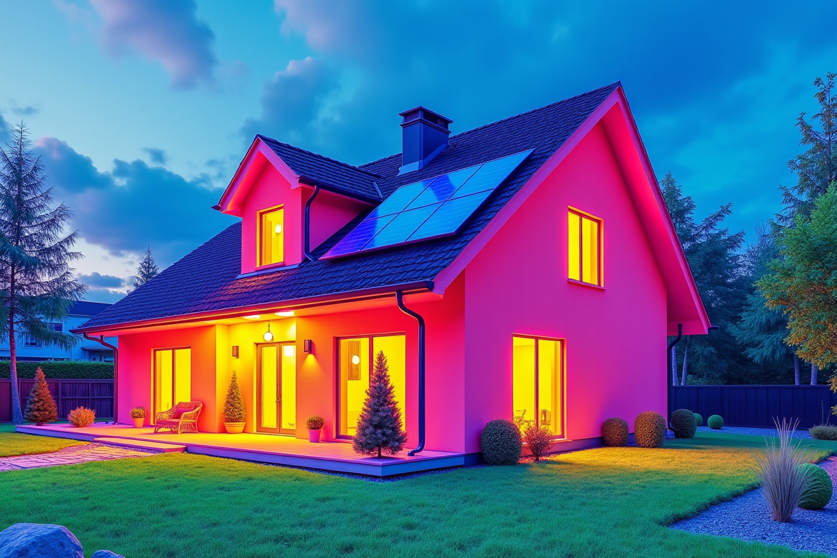 Scan thermique d une maison montrant l isolation améliorée